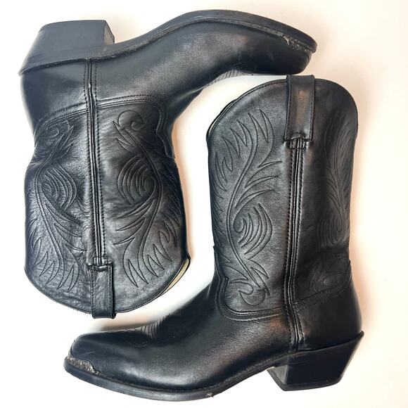 Durango Men's Black Leather Cowboy Western Boots Nickel Toe Rand Sz 11.5 - Picture 7 of 11